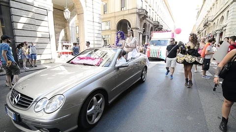 Gay pride parade Stock Footage 109493363