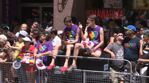 Gay Pride parade in Toronto Stock Footage 64800013