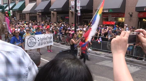 Gay Pride parade in Toronto Stock Footage 64803724