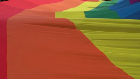 Gay Pride Rainbow Flag Stock Footage 210212629