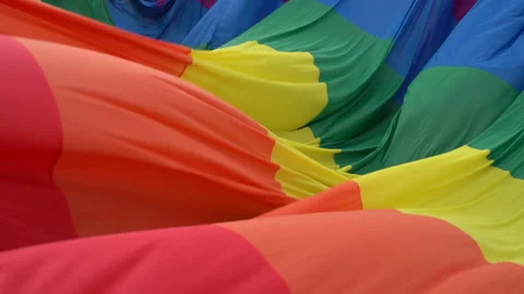 Gay Pride Rainbow Flag Stock Footage 210213354