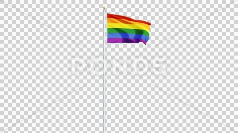 The gay pride rainbow flag, long shot, isolated with alpha channel Stock Photos