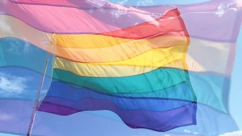 Gay Pride Rainbow Flag Slow Motion Overlay Stock Footage 105595410
