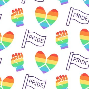 Gay Pride Seamless pattern, LGBT rights background Illustrazione stock