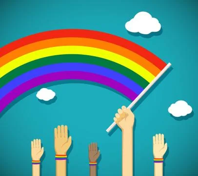 Gay rainbow flag Stock Illustration