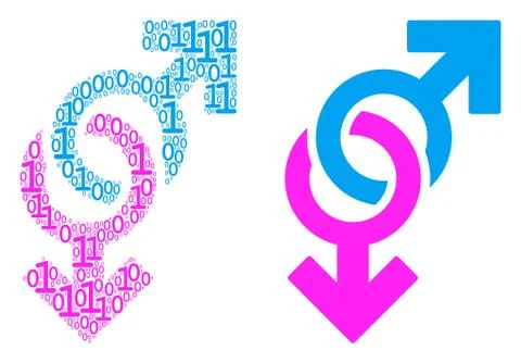 Gay Symbol Collage of Binary Digits Illustrazione stock