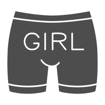 Gay underpants solid icon, LGBT cloth concept, Man underwear with text girl sign Stock Illustration