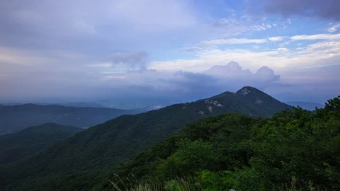 Gaya Mountain Cloud Flow 4K Timelapse, In Korea Stock Footage 94943475