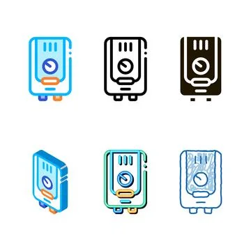 Gaz boiler modern heating system equipment vector icon Stock Illustration