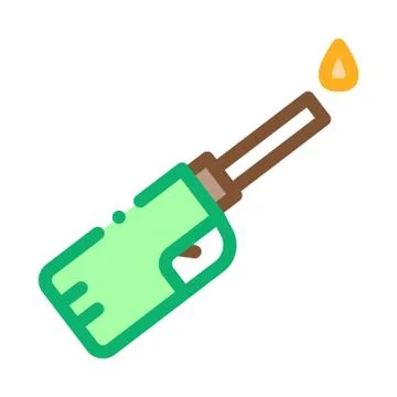 Gaz lighter icon vector outline illustration Stock Illustration