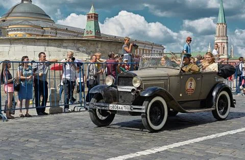 GAZ-A, type phaeton, Soviet passenger car, manufactured in 1932-1936 Stock Photos