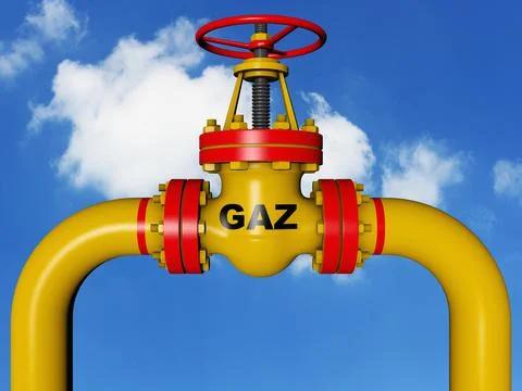 Gaz valve. 3D render Stock Illustration
