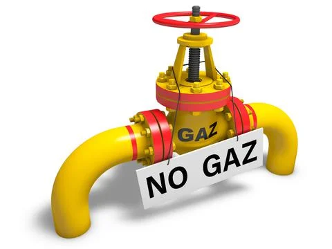 Gaz valve. 3D render Illustrazione stock