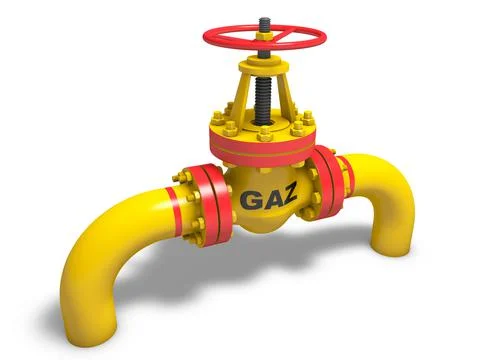 Gaz valve. 3D render Stock Illustration