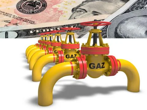 Gaz valve. 3D render 库存插图