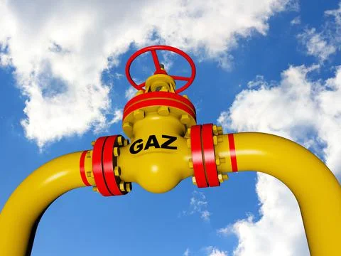 Gaz valve. 3D render Stock Illustration