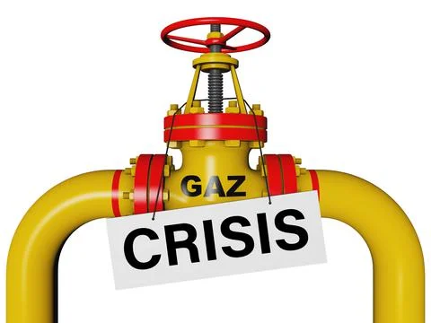 Gaz valve. 3D render Illustrazione stock