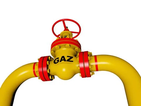 Gaz valve. 3D render Stock Illustration