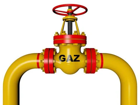 Gaz valve. 3D render Stock Illustration