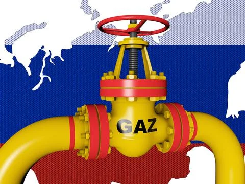 Gaz valve. 3D render Stock Illustration