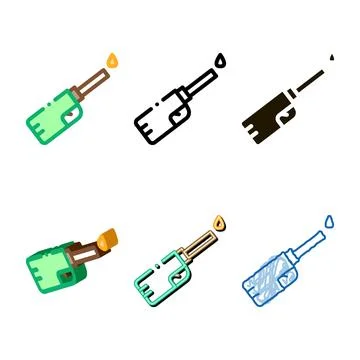 Gaz variety lighter icon vector outline Stock Illustration