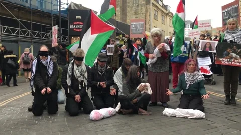 Gaza Protest Bath Stock Footage 292916951