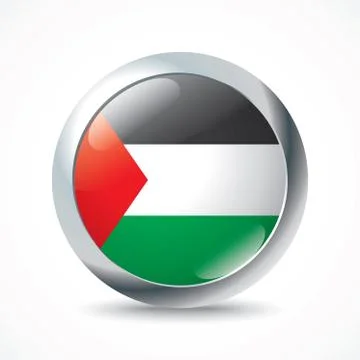 Gaza Strip flag button Stock Illustration