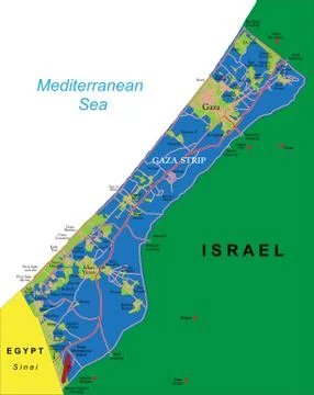 Gaza Strip map Stock Illustration