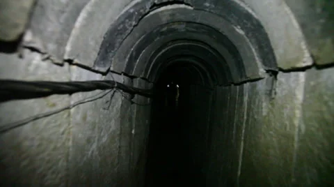 Gaza Terror Tunnel Uncovered on Israeli Side of the Security Fence Stock Footage