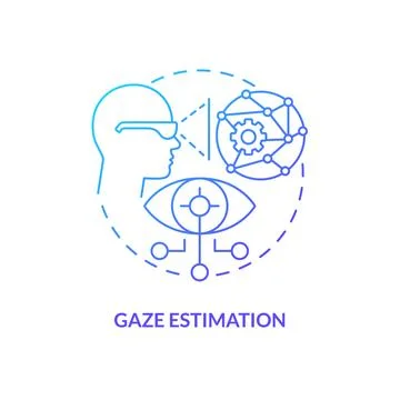 Gaze estimation blue gradient concept icon Stock Illustration