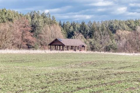 A gazebo among trees Stock Photos