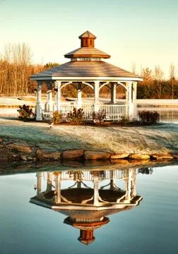 Gazebo and reflection Stock Photos