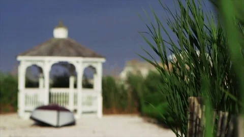 Gazebo and rowboat Stock Footage 77164467