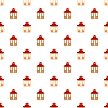 Gazebo architectural repeating pattern creating seamless background Stock Illustration