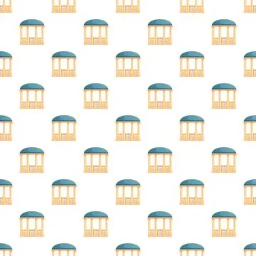 Gazebo architecture forming a seamless repeating pattern Illustrazione stock