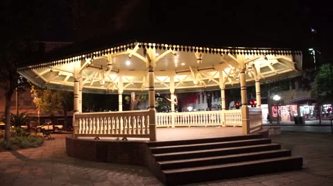Gazebo in Downtown Stock Footage 42207291