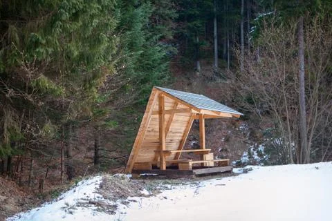 Gazebo in the forest Stock Photos