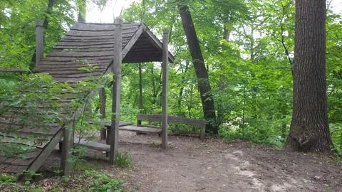 Gazebo in the forest Stock Photos