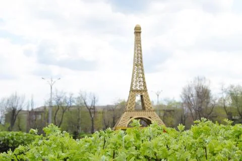Gazebo in the form of the Eiffel Tower Stock Photos