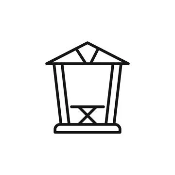 Gazebo icon logo sign vector outline Stock Illustration