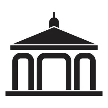 Gazebo icon vector design template in black color isolated sign on white back Stock Illustration