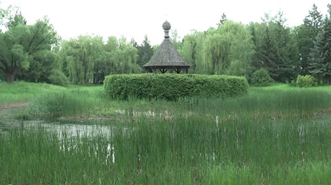 Gazebo on the lake Stock Footage 38281538