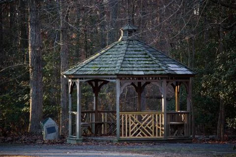Gazebo with leaves Stock Photos