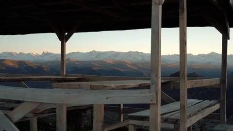 Gazebo in the mountains Stock Footage 98451006