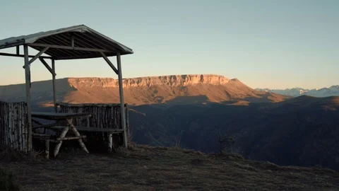 Gazebo in the mountains Stock Footage 98451095
