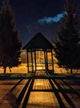 Gazebo at night 스톡 사진