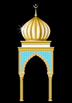 Gazebo in oriental style Stock Illustration