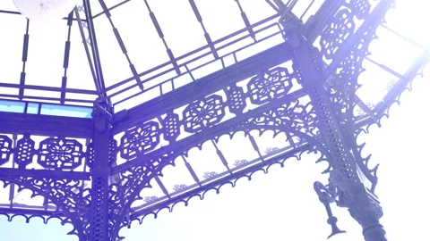 Gazebo in park in catania in backlight Stock Footage 233718440