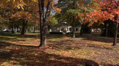 Gazebo in a Park Stock Footage 12732747