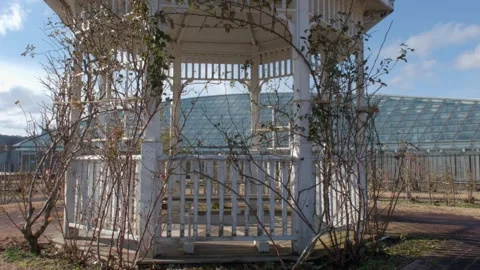 Gazebo in a park in winter Stock Footage 261696978